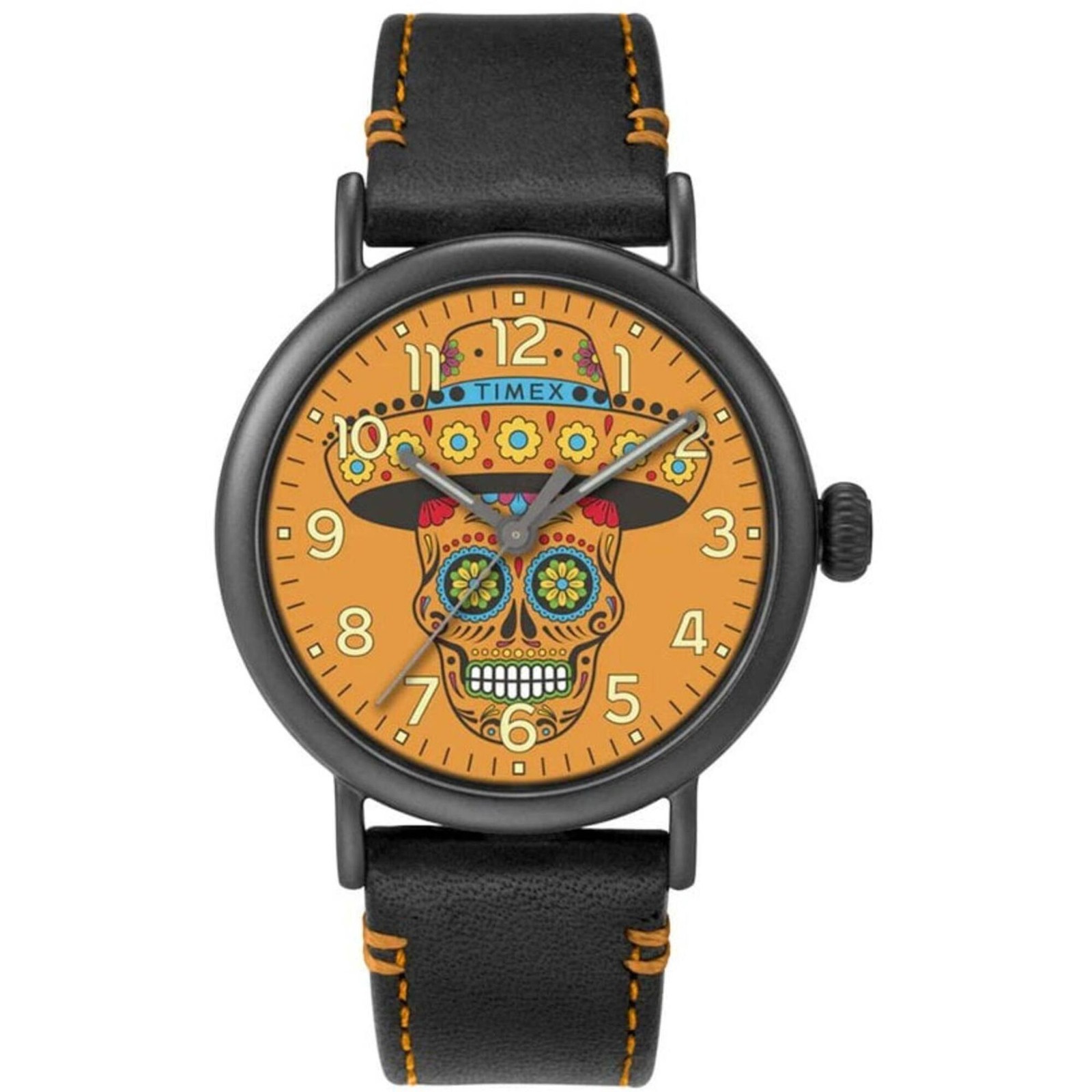 Timex Men’s Watch Standard Dia de los Muerto Orange Dial Black Strap TW2V67700