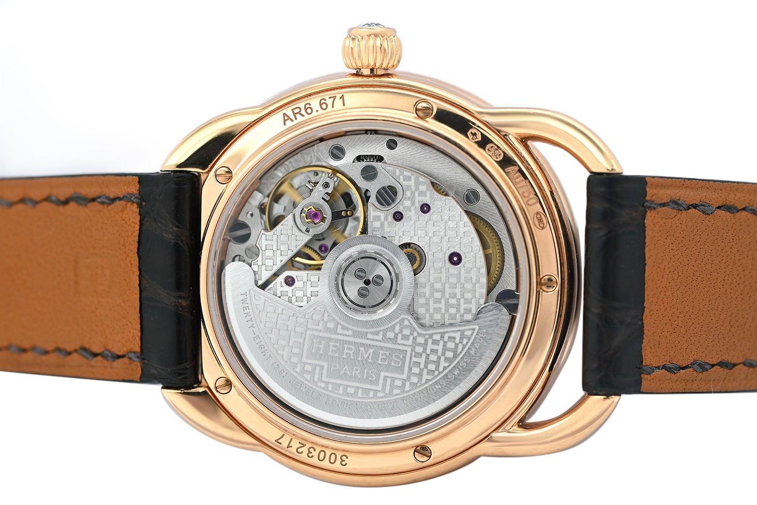 Hermes Arceau Ecuyere AR6.671.221.MHA Diamonds 18k Rose Gold 34MM Ladies’ Watch