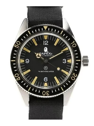 A BATHING APE Men’s Wrist Watch CLASSIC TYPE 1 BAPEX M Black GT7498 Brand New