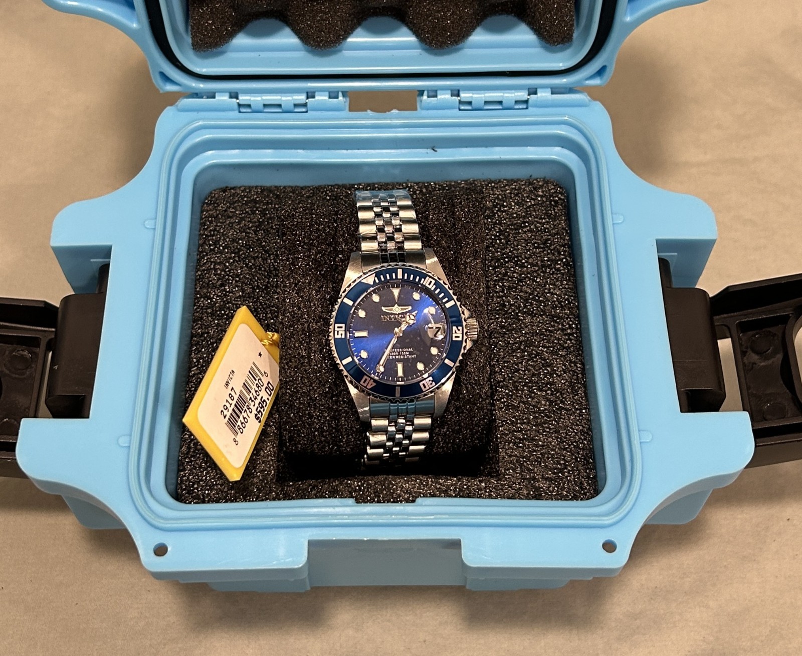 Invicta Pro Diver 29187 Women’s 34mm Blue Dial Quartz Watch NOS Box Tag