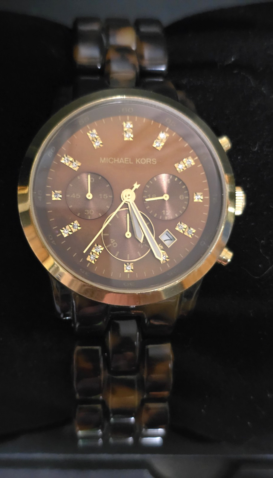 Michael Kors Chronograph Tortoise Watch Women MK-5216