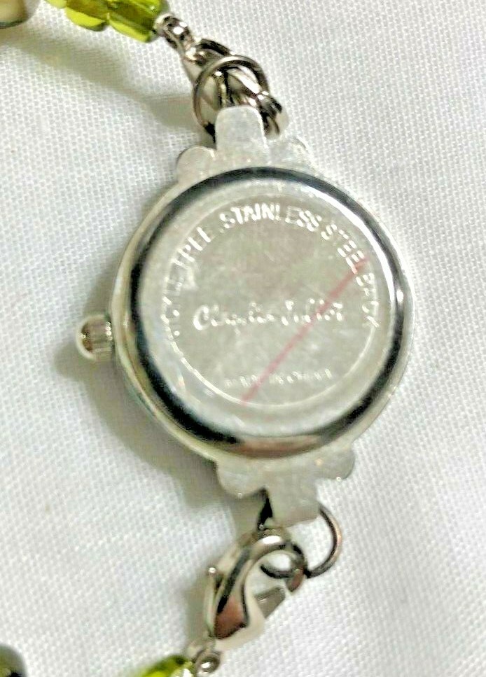 Claudia Jublot watch w glass acrylic bracelet band approx 7 inches