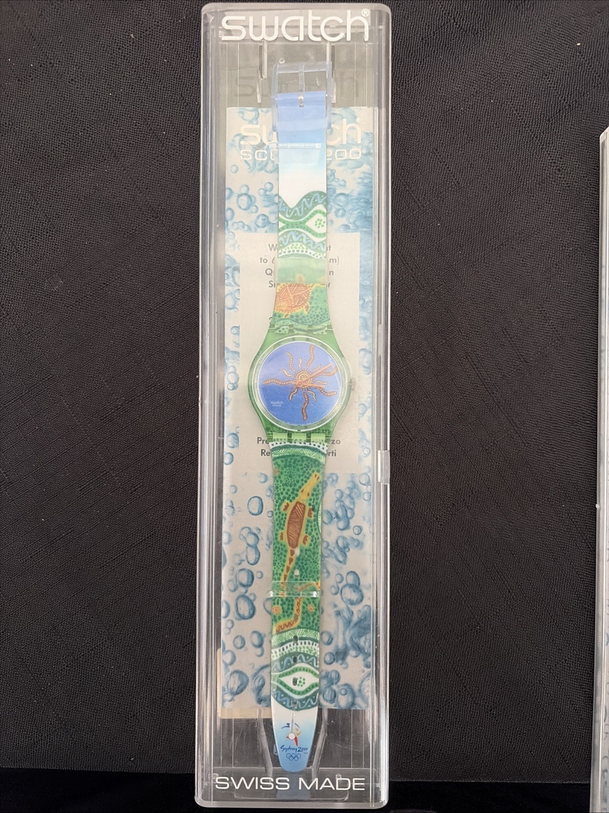 BRAND NEW Swatch Sydney 2000 Olympic Round Unisex Case Band Watch Vintage