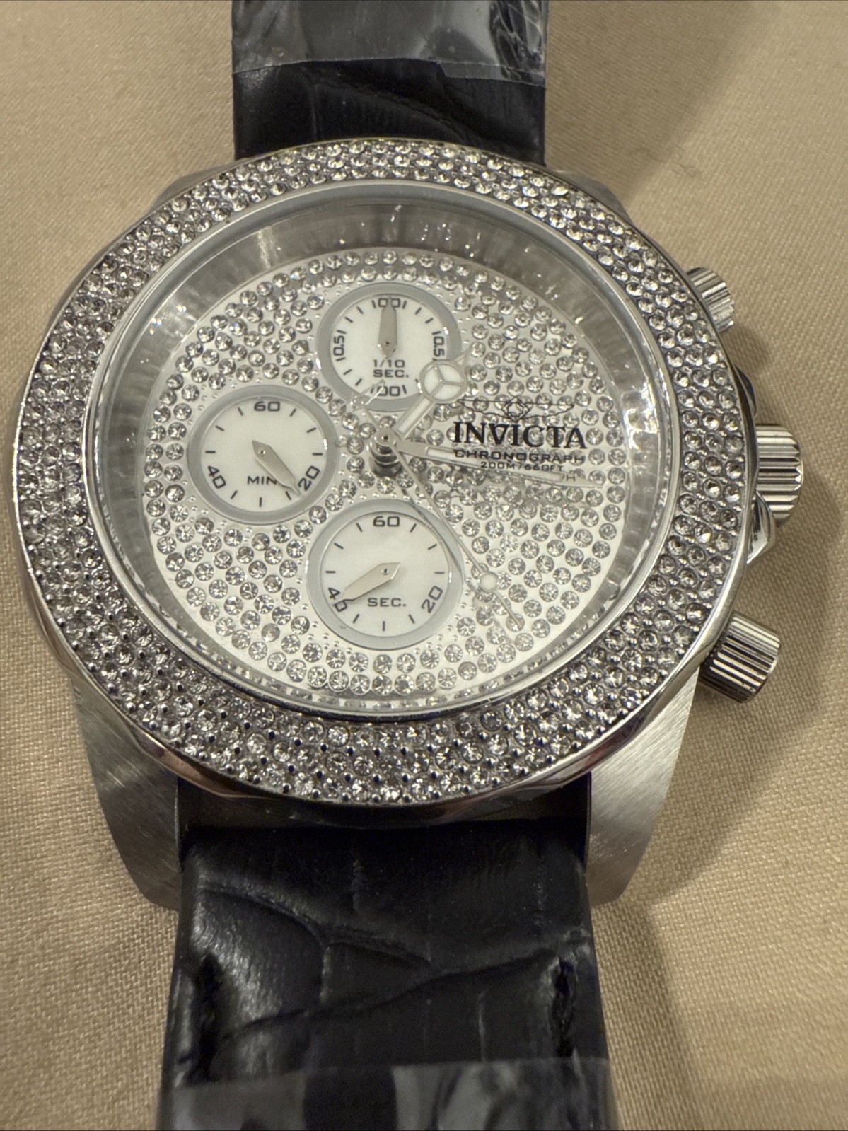 Invicta Pro Diver 43mm Mens Chronograph Silver Pave Crystal Watch 31567 a 1 of 1