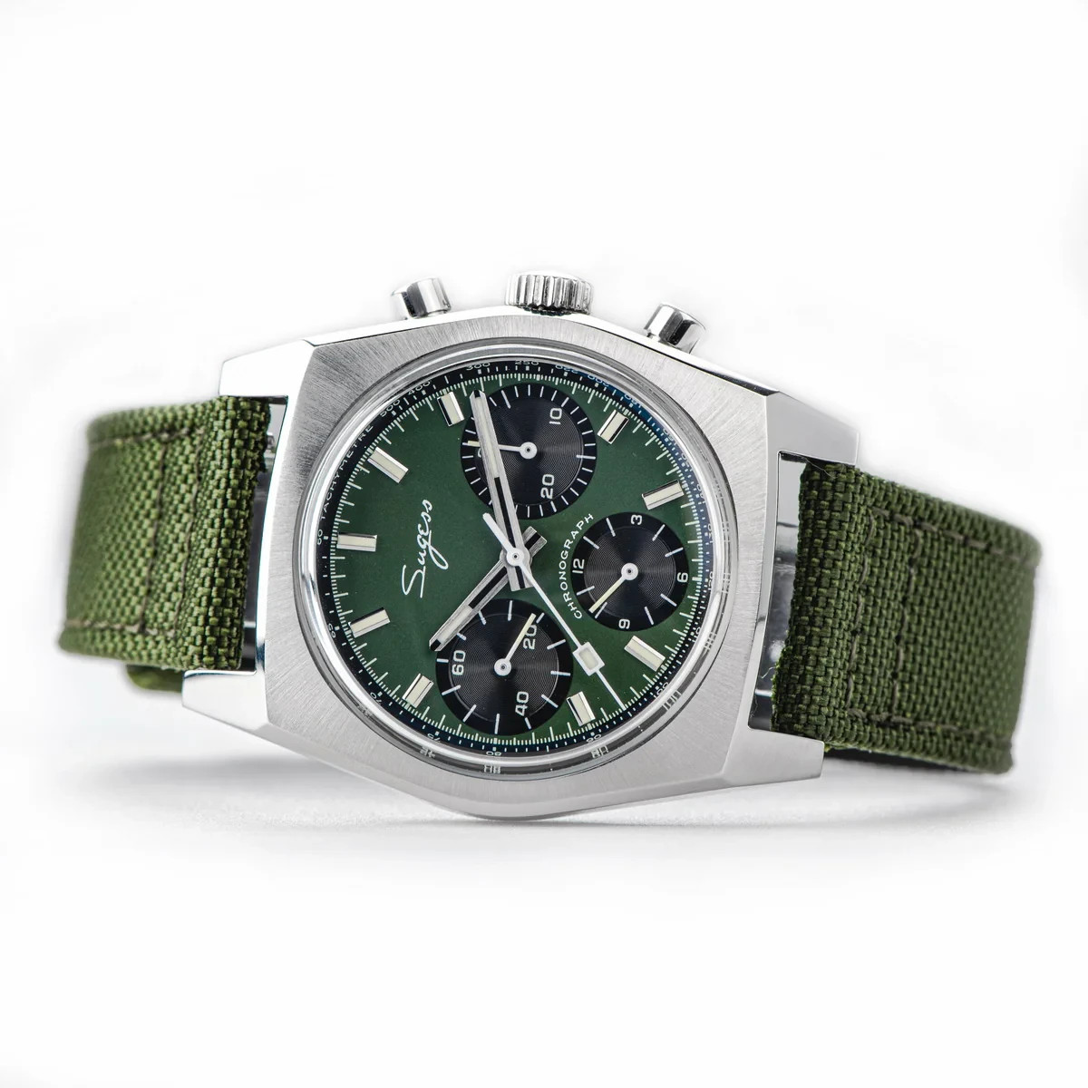 NEW Sugess S419GSS S419 Seagull Mechanical Heritage Chronograph 37mm Men’s Watch
