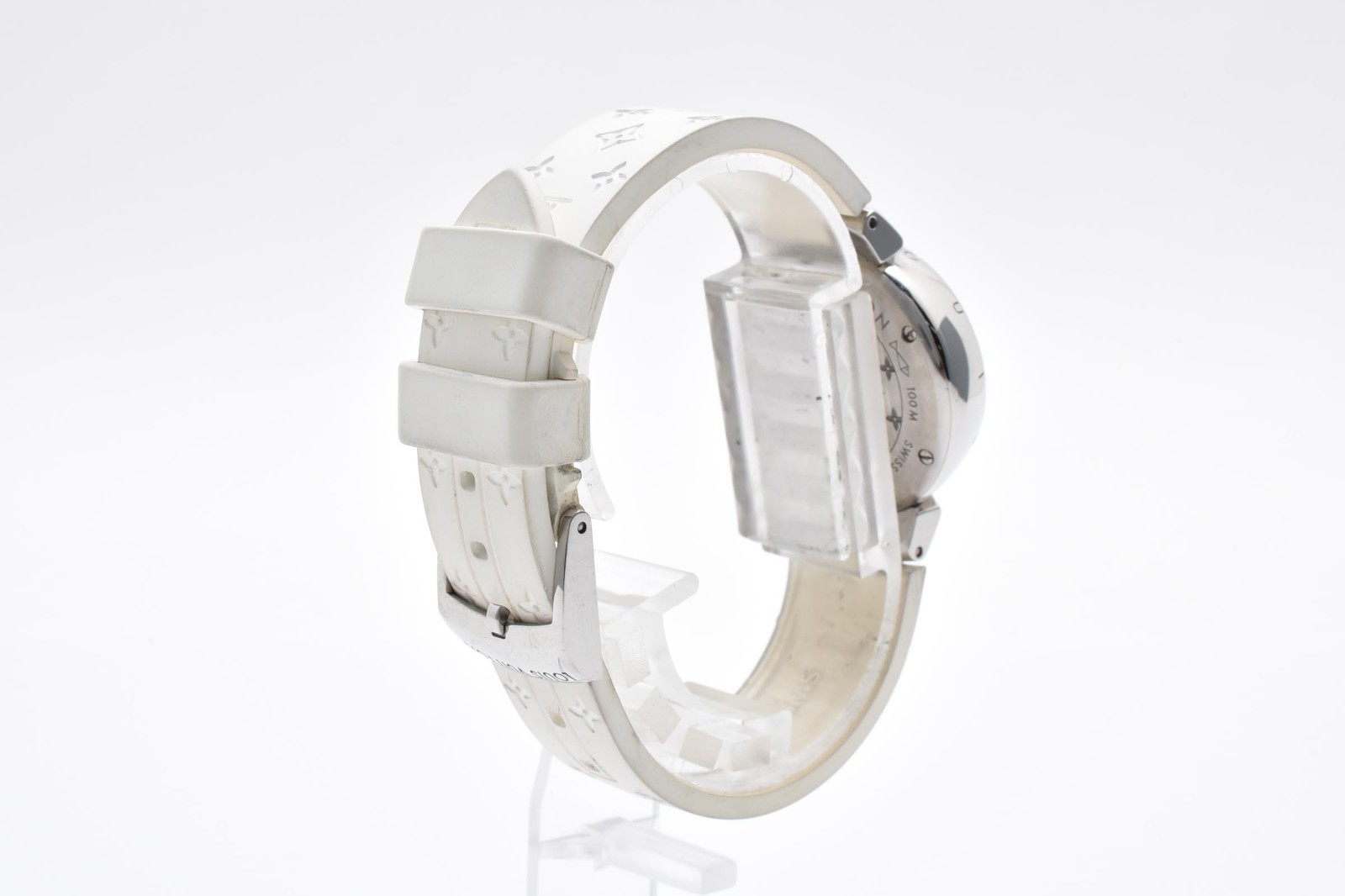 RARE! All White [N MINT /Paper] LOUIS VUITTON Tambour Q121K Ladies Watch JAPAN