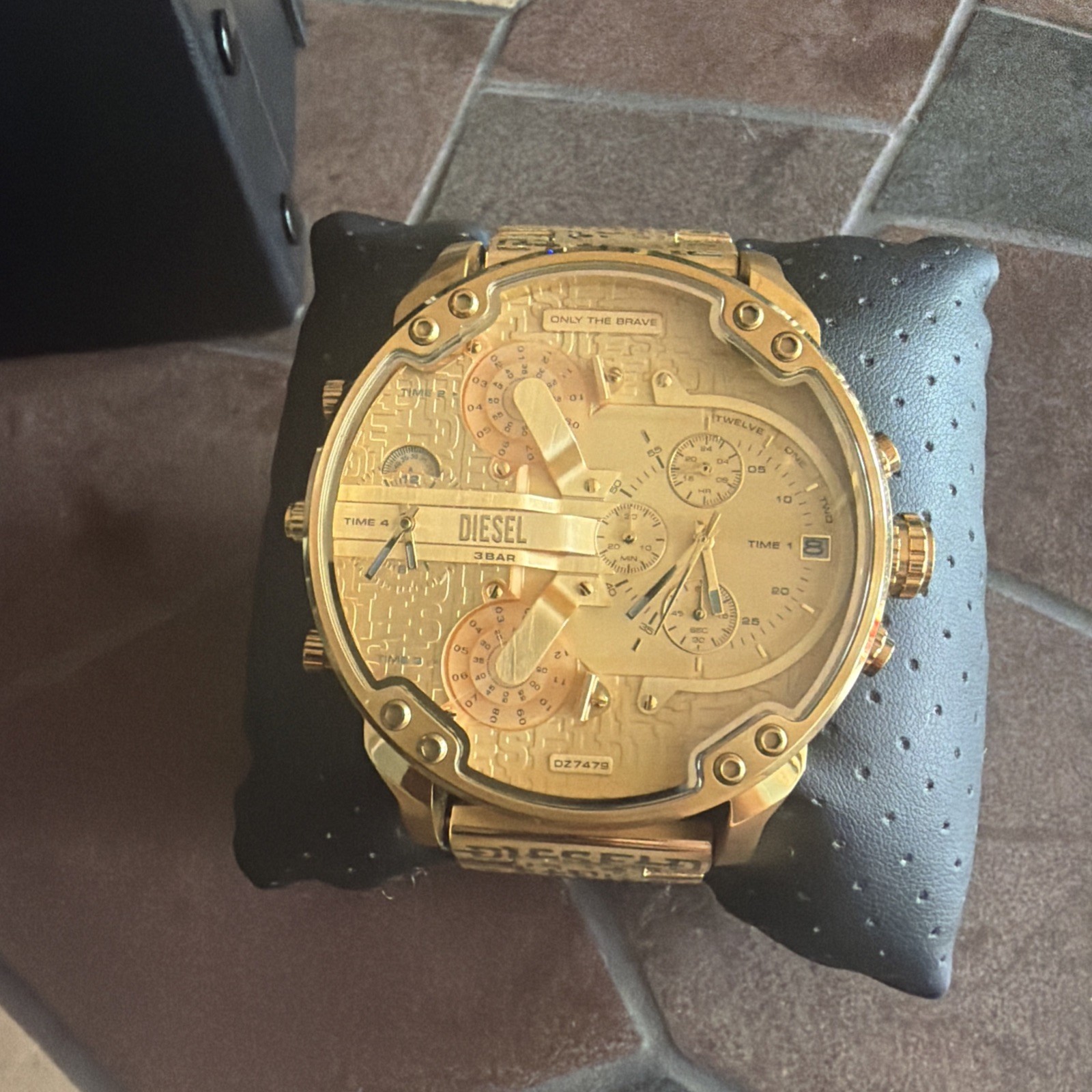 DIESEL DZ7479 Mr. Daddy 2.0 Chronograph Gold-Tone S/Steel Watch BNWT G/Box $425
