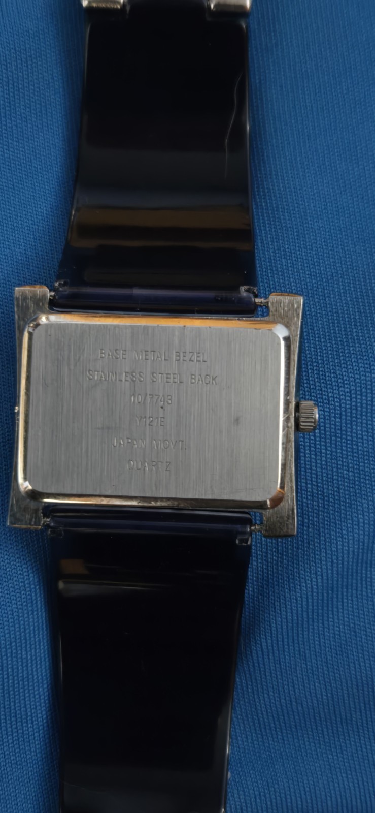 Vintage Anne Klein watch Sliver with blue and silver band