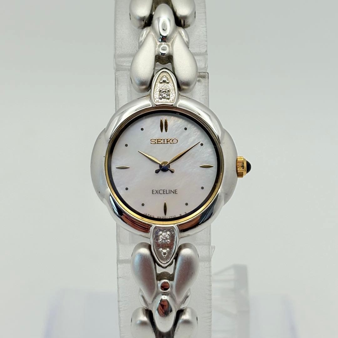 SEIKO Exceline 4N20-1060 Ladies Quartz Watch Shell Dial