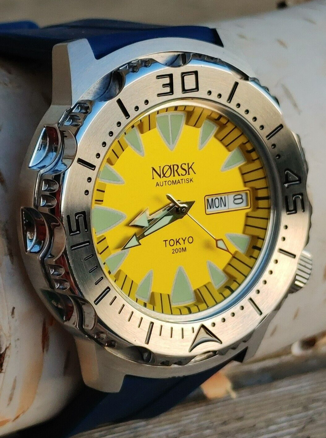 Automatic Sea Monster Watch, Norsk, Diver, Seiko NH36a movement Yellow LAST ONE