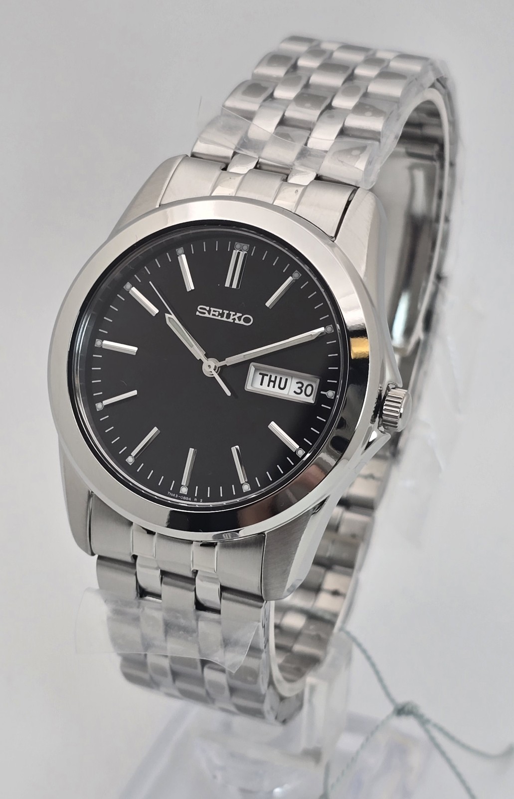 Seiko Spirit SCXC013 Men’s Quartz Watch Black Dial Stainless Steel Day/Date