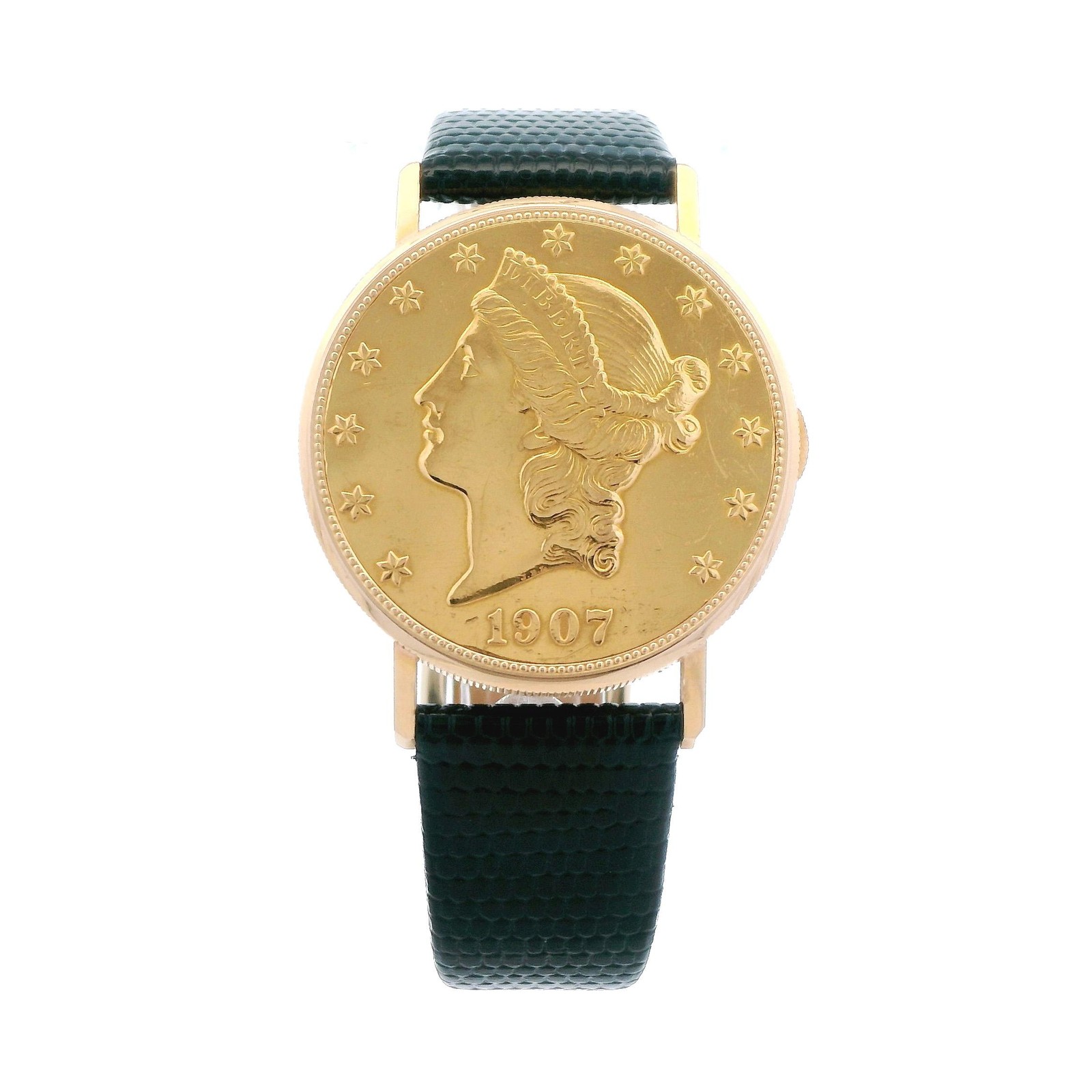 Eska 1907 $20 Liberty Coin Watch 34mm 18k YG