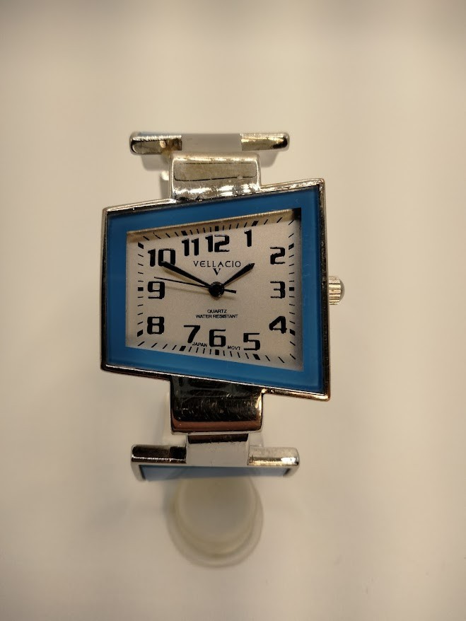 394….Unique Vintage Woman’s Vellacio Quartz Trapezoidal Shaped Cuff Watch.