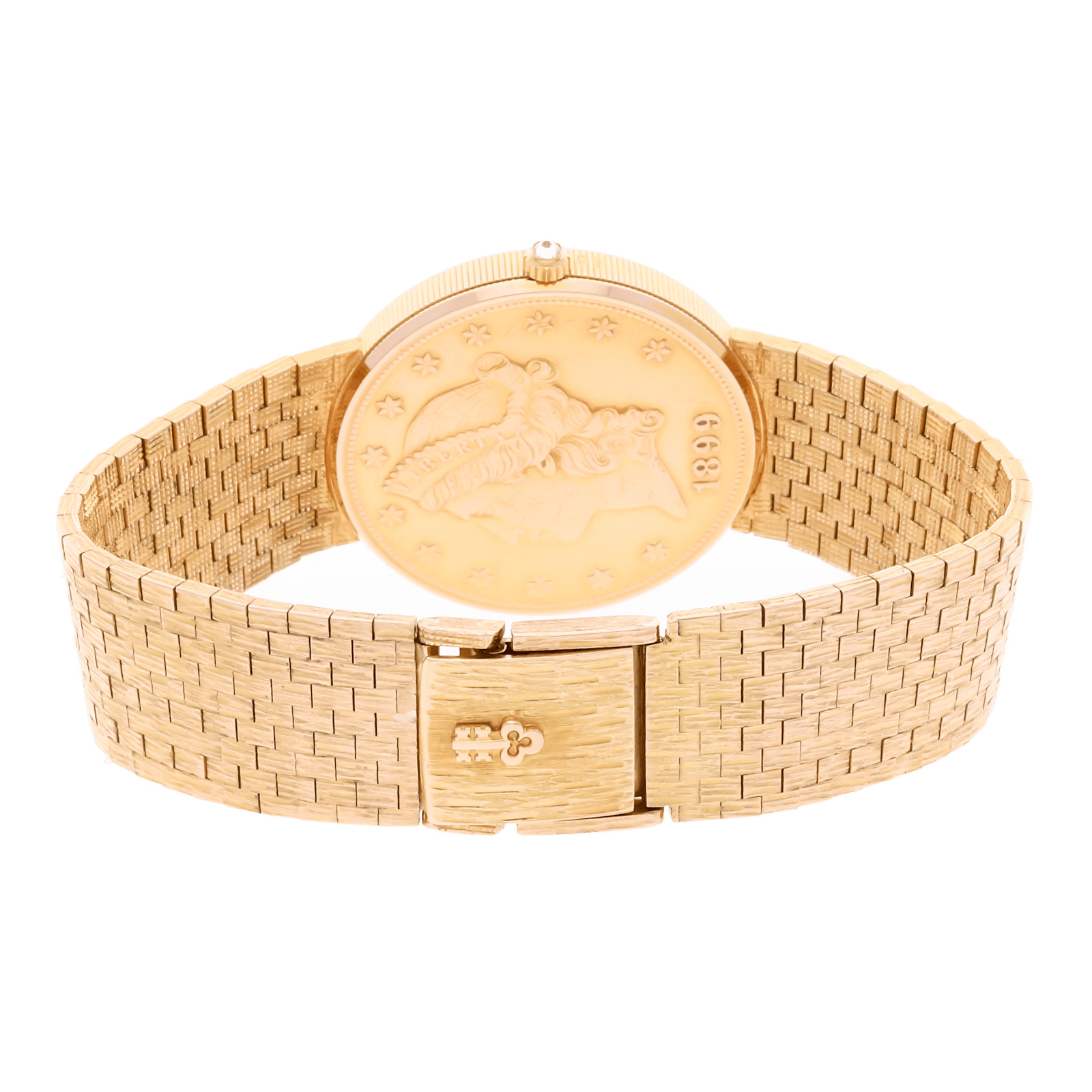 Corum $20 Gold Eagle-Liberty Coin Yellow Gold Bracelet Watch 35mm