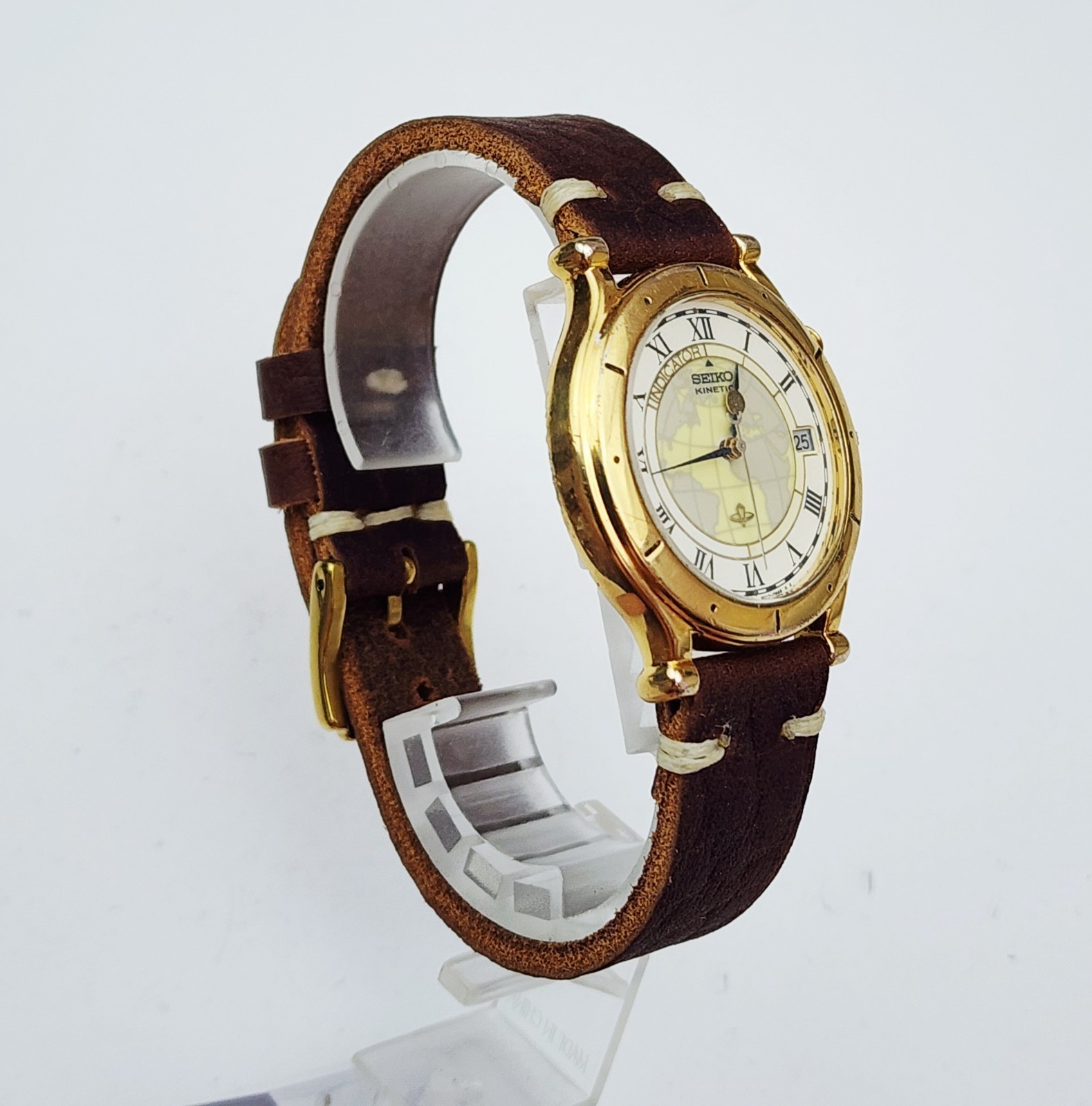 RARE,UNIQUE Men’s KINETIC Watch SEIKO 5M42-0A90. New Capacitor. Luminous Dial