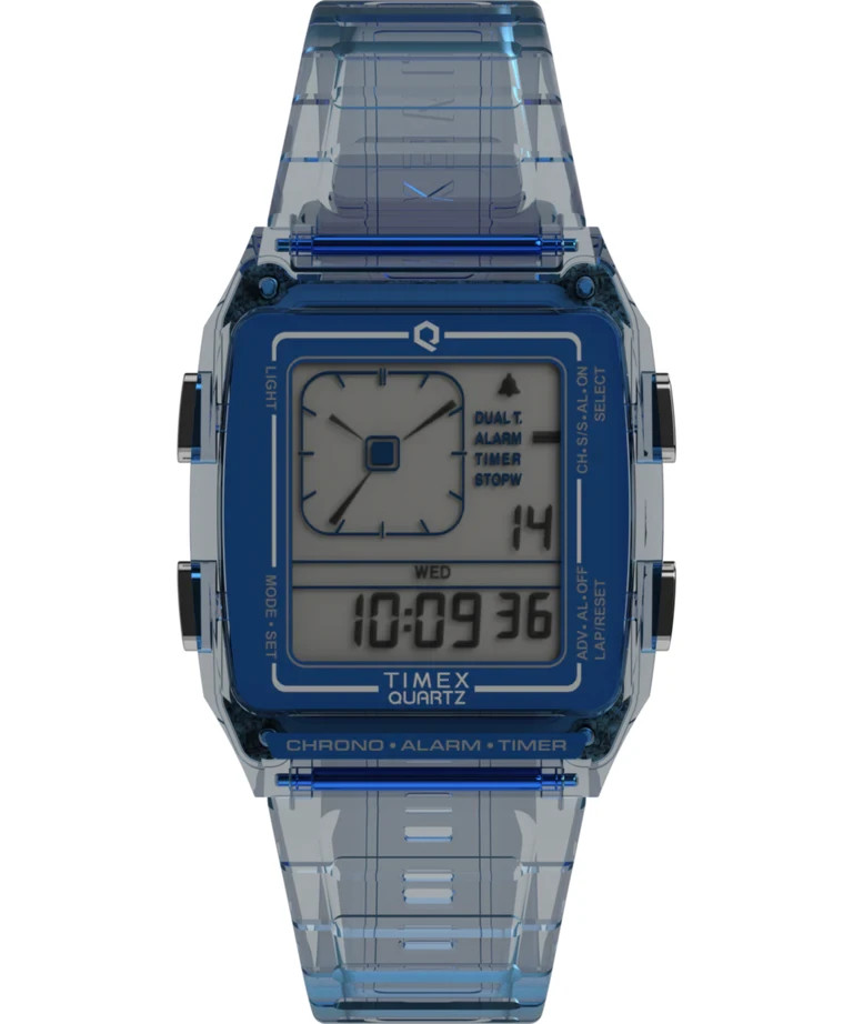 Timex Q Timex LCA 35mm Alarm Quartz Digital Resin Unisex Watch TW2W45100