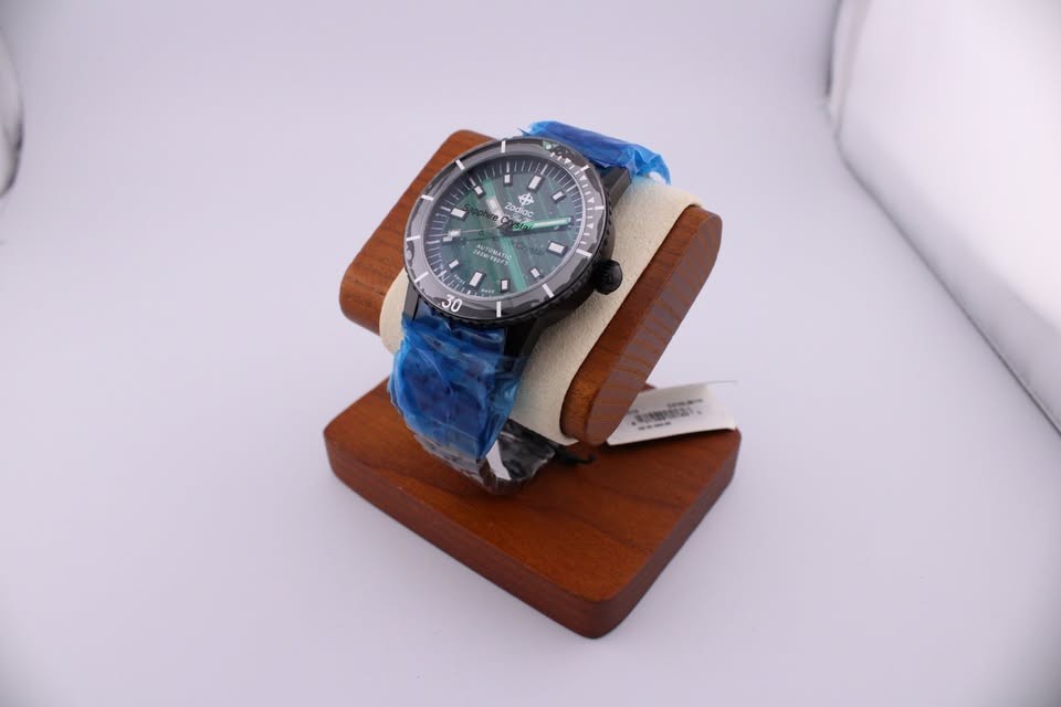 Zodiac Super Sea Wolf Auto Malachite Dial Black DLC Steel Bracelet Watch ZO9314
