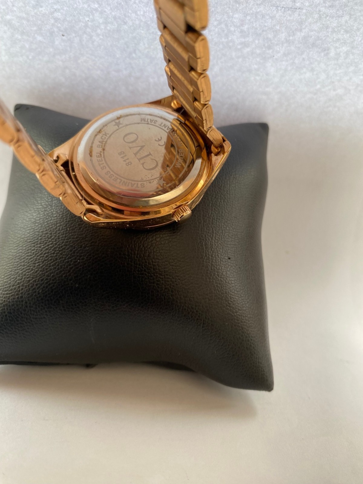 Civo Unisex Stone Rose Gold Plated Quartz 30 ATM WR Watch