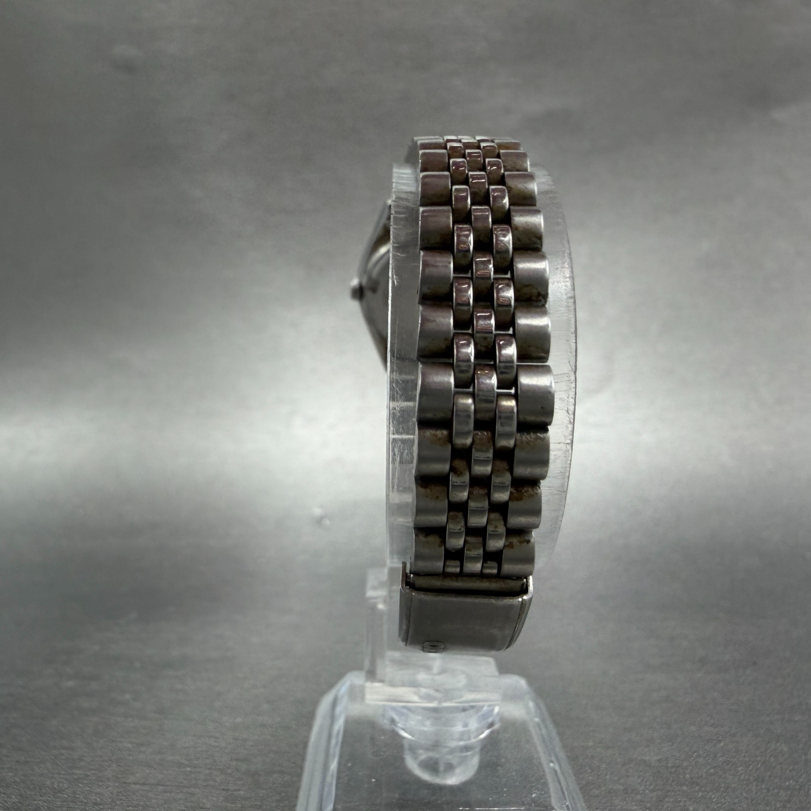 Seiko Watch Women 24mm Black Tone Silver Tone Daydate Round 7N83-0041 New Batter