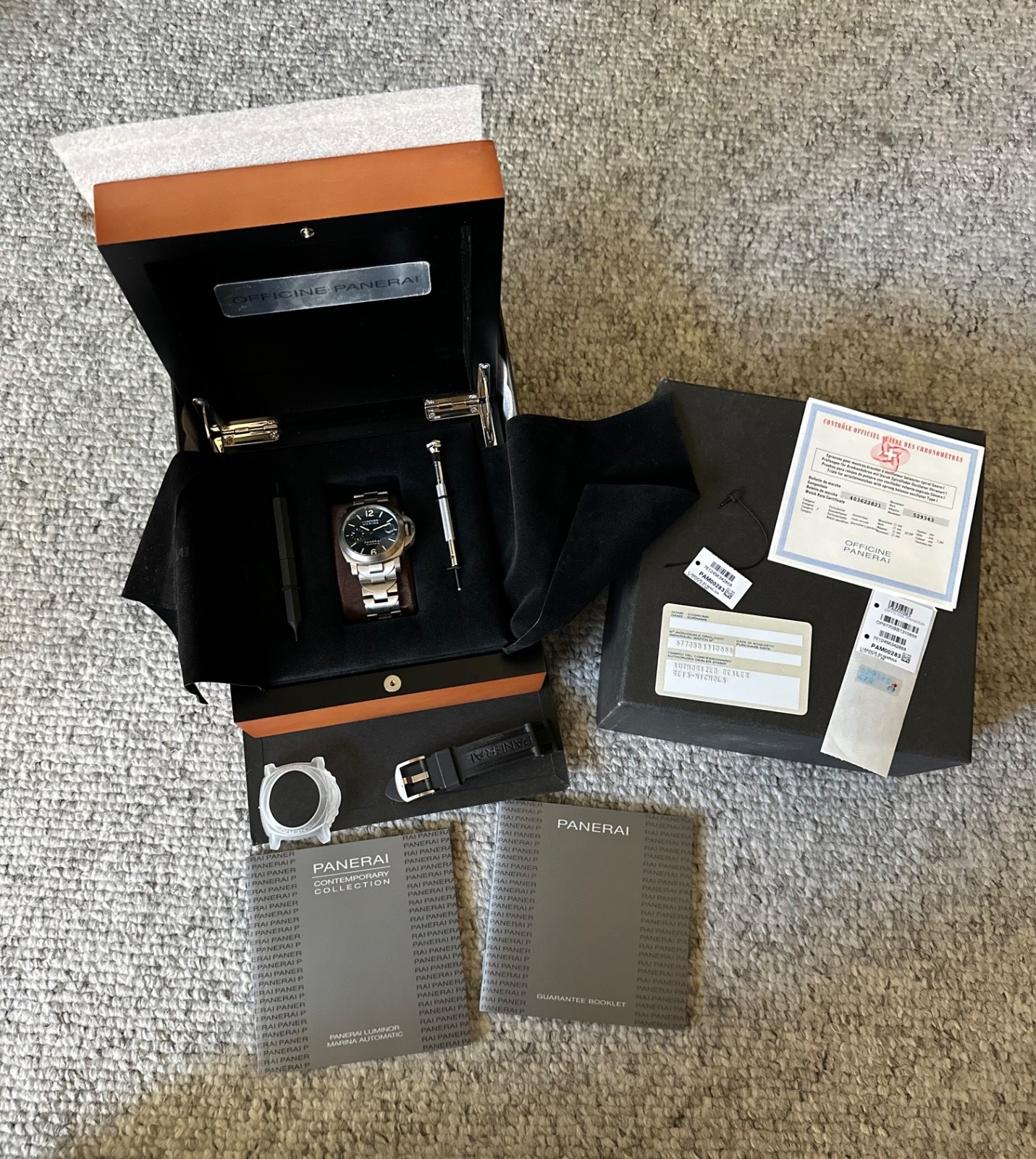 Panerai Luminor Marina Titanium Automatic Blue Dial 40mm PAM00283 w Box + Papers