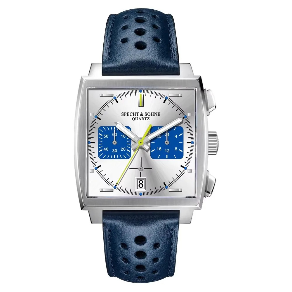Specht&Sohne Men’s Chronograph Watch Japan VK64 Quartz 316L Steel Leather