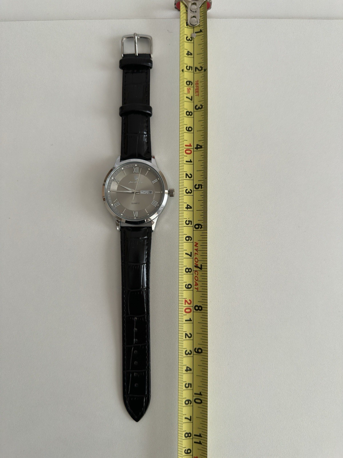 Poedegar Men’s Quartz Watch With Real Leather Strap
