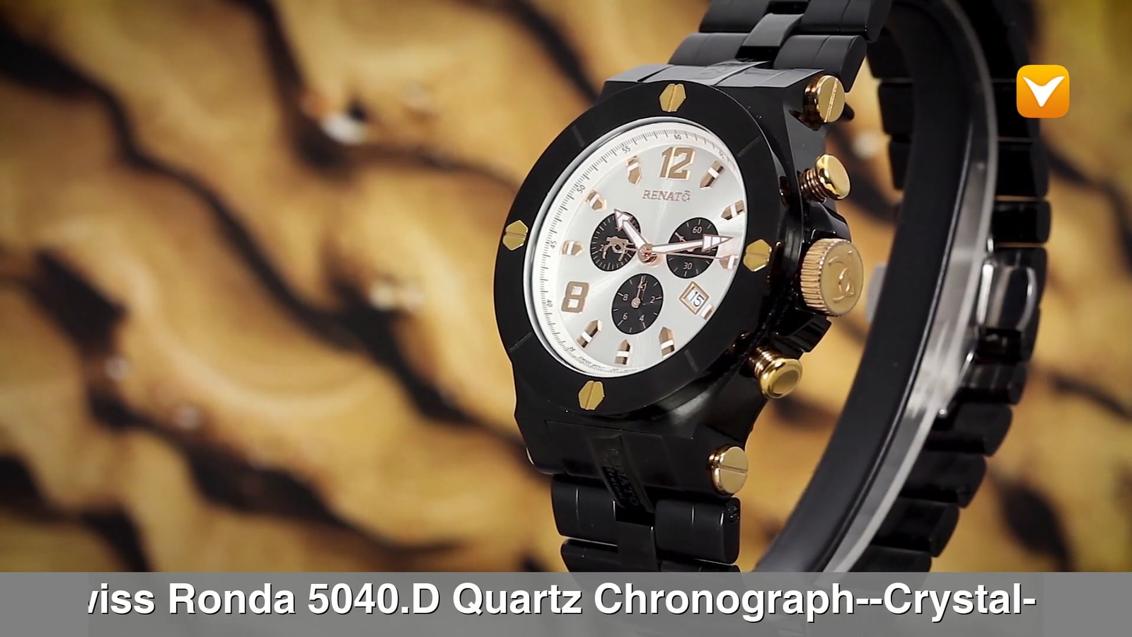 Renato 50MM Wilde Beast Swiss Chronograph Black IP Silver/Rose Dial – Only 100pc