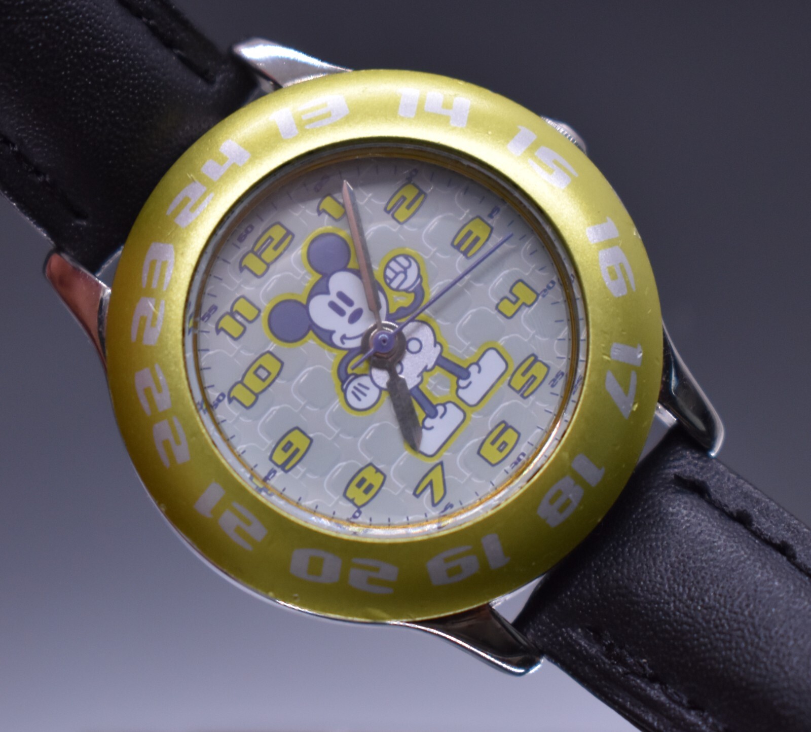 Vtg Mickey Mouse Sii Marketing Seiko Watch Disney NEW BATTERY & LEATHER BAND