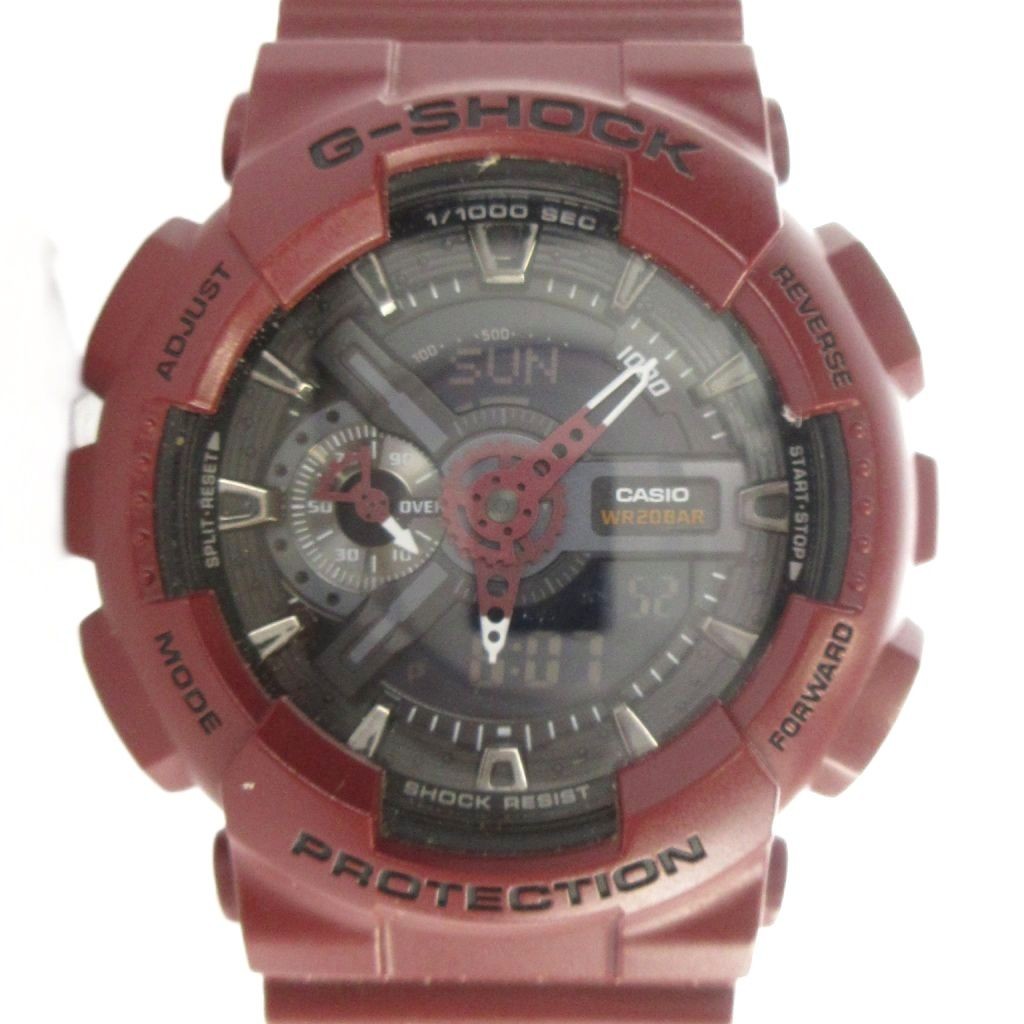 Casio G-Shock GA-110EW-4A Red Ana-Digi Quartz Men’s Watch 45mm Steel AB