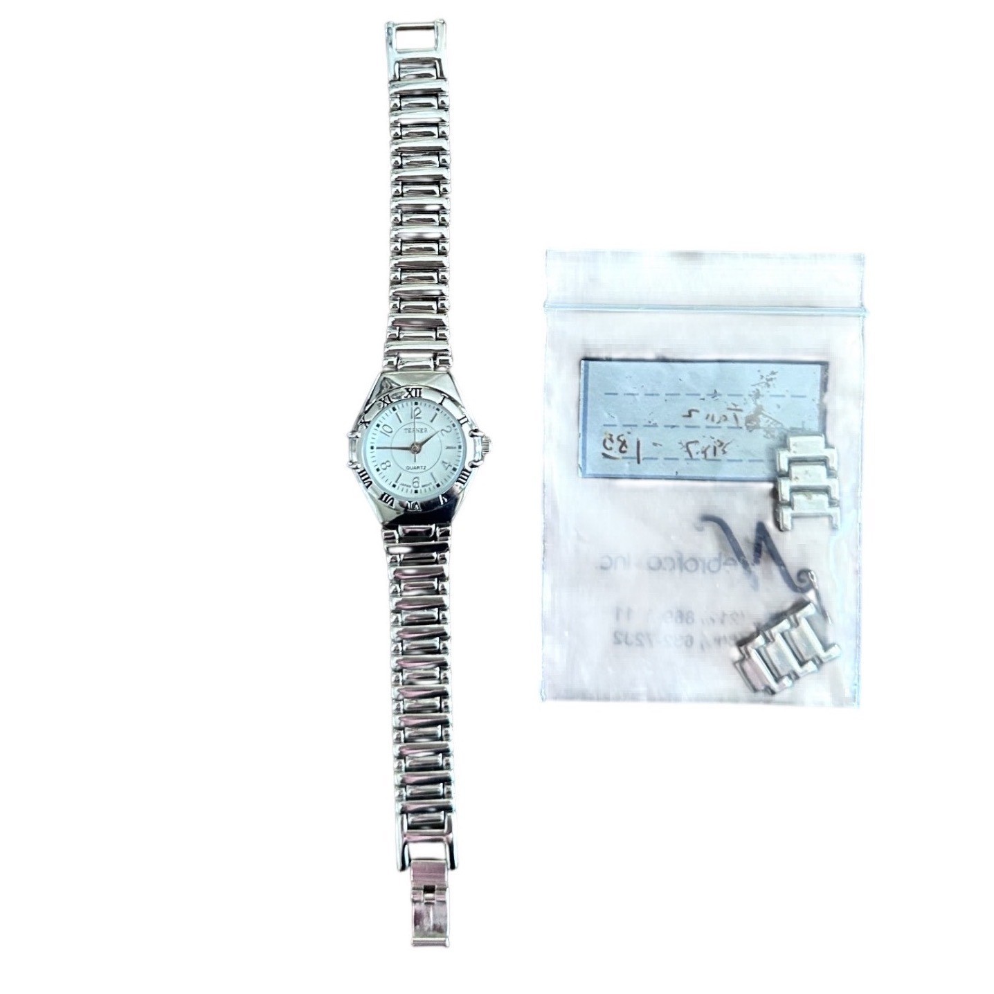 Vintage Bijoux Terner Silver Tone Link Bracelet WatchExtra Links New Battery
