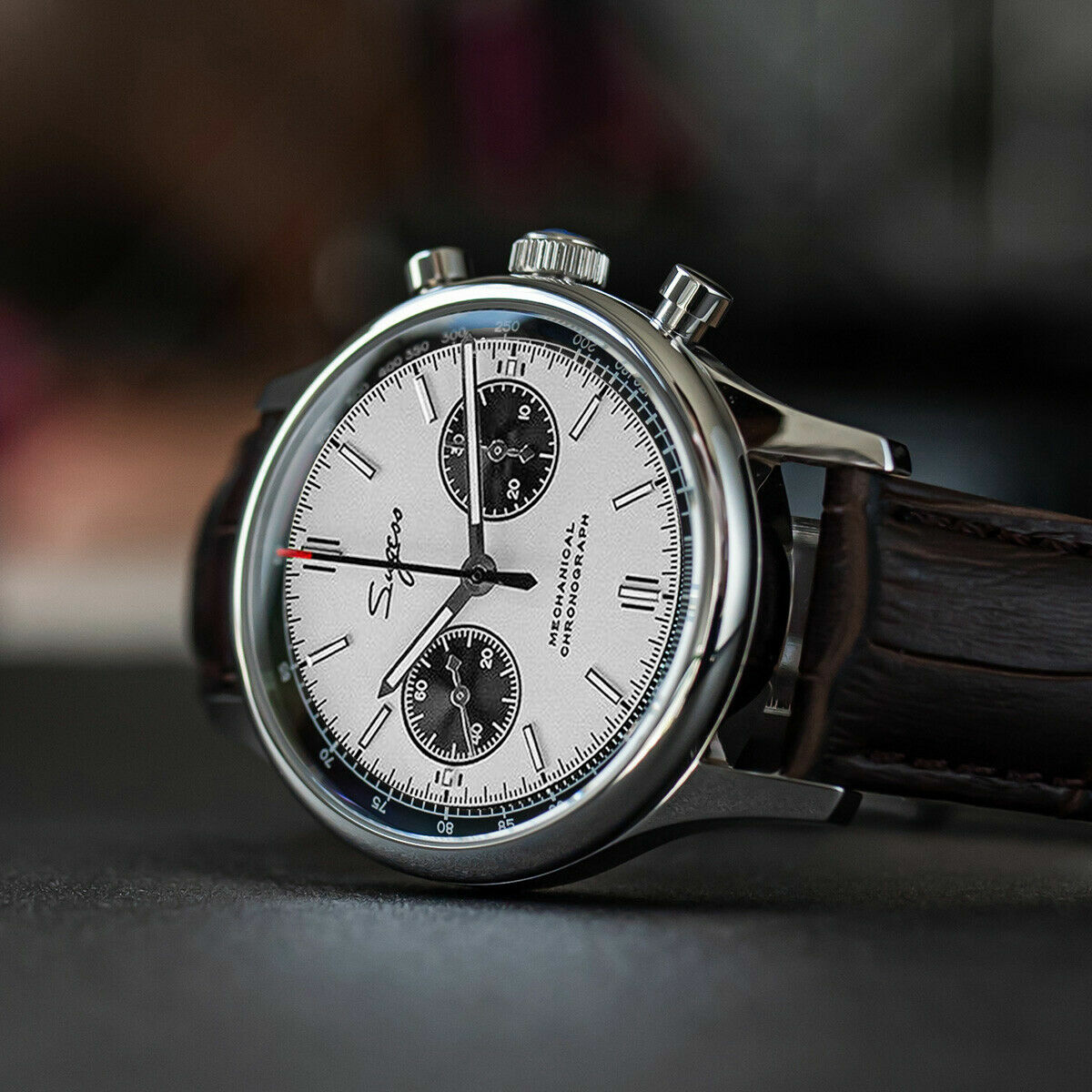 Sugess Chrono Heritage SWANNECK Panda Dial Chrono Watch SEAGULL 1963 SUPANK011SN