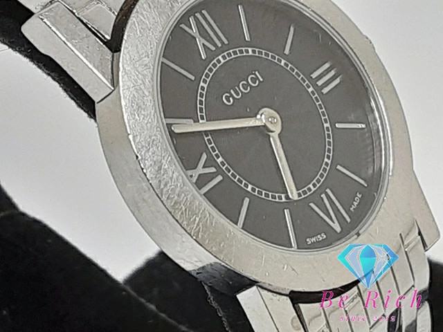 Gucci Ladies Watch 5200L.1 SS Black Dial Silver Bracelet Quartz From Japan
