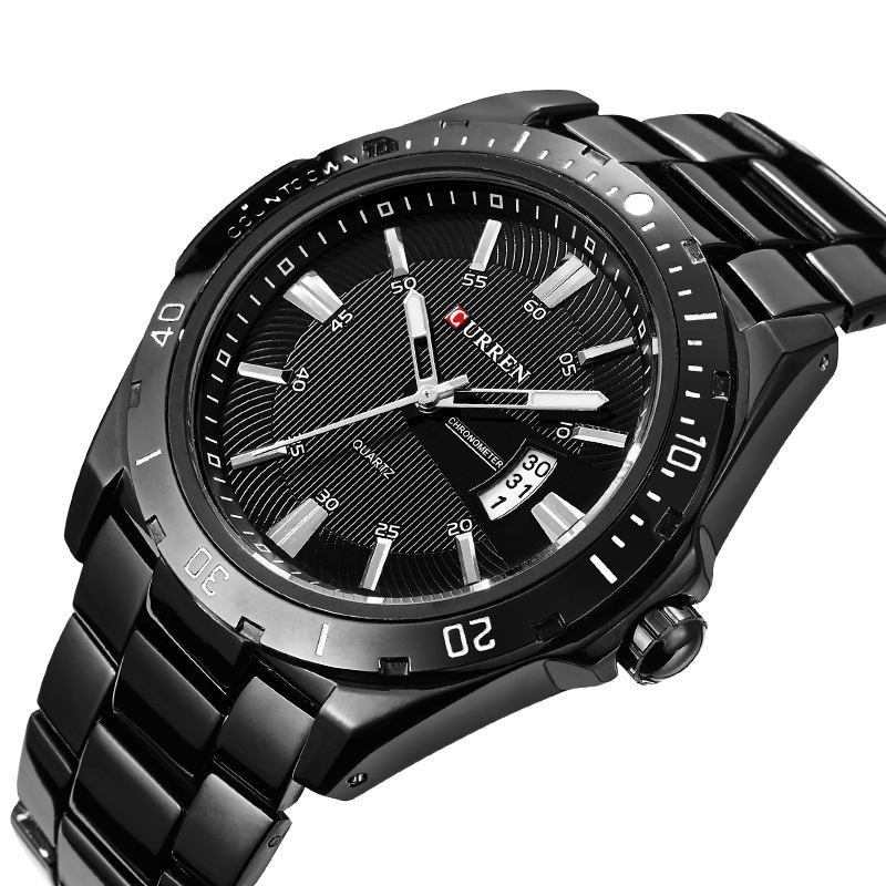 Curren 8110 Black Sports Waterproof Analogue Wrist Watch 20.5cm Band