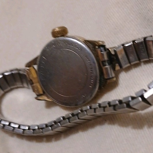 Vintage Caravelle Watch Women 20mm Gold Tone Dial Stretch Band Manual Wind