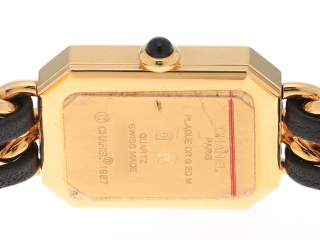 Chanel Première M H0001 Gold Plated 20mm Black Dial Quartz Women’s #DW2056