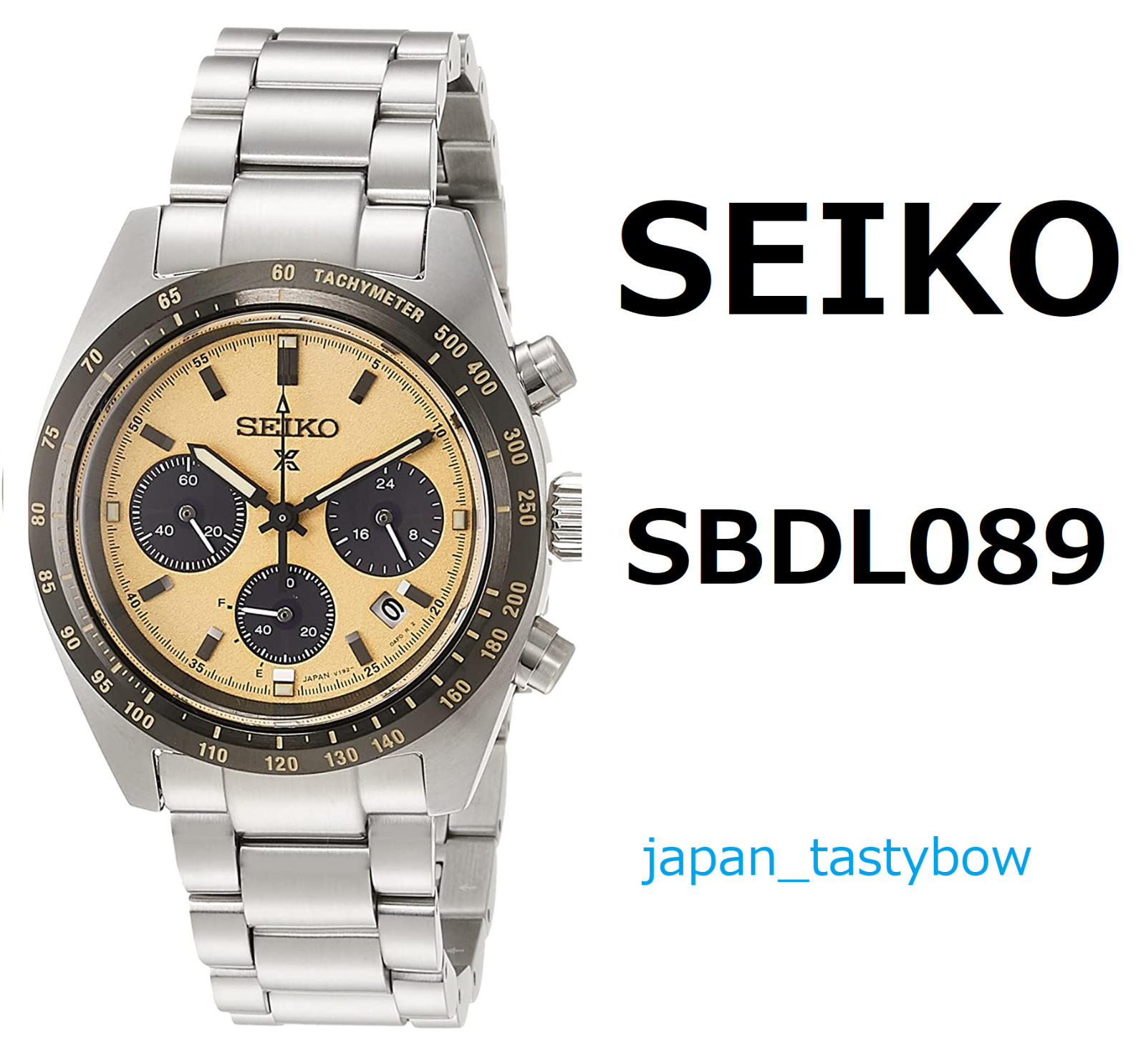 Seiko Prospex SBDL089 SPEEDTIMER Beige Solar Chronograph Men Watch