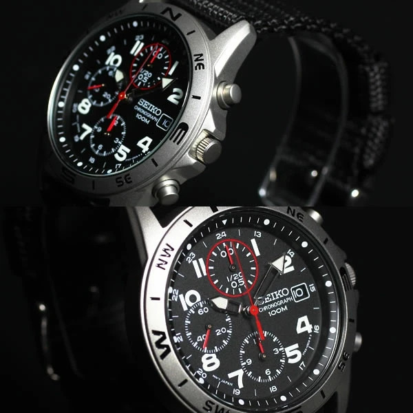 Brand New SEIKO SND399P1 Black Chronograph 100m Men’s Watch In Box From Japan
