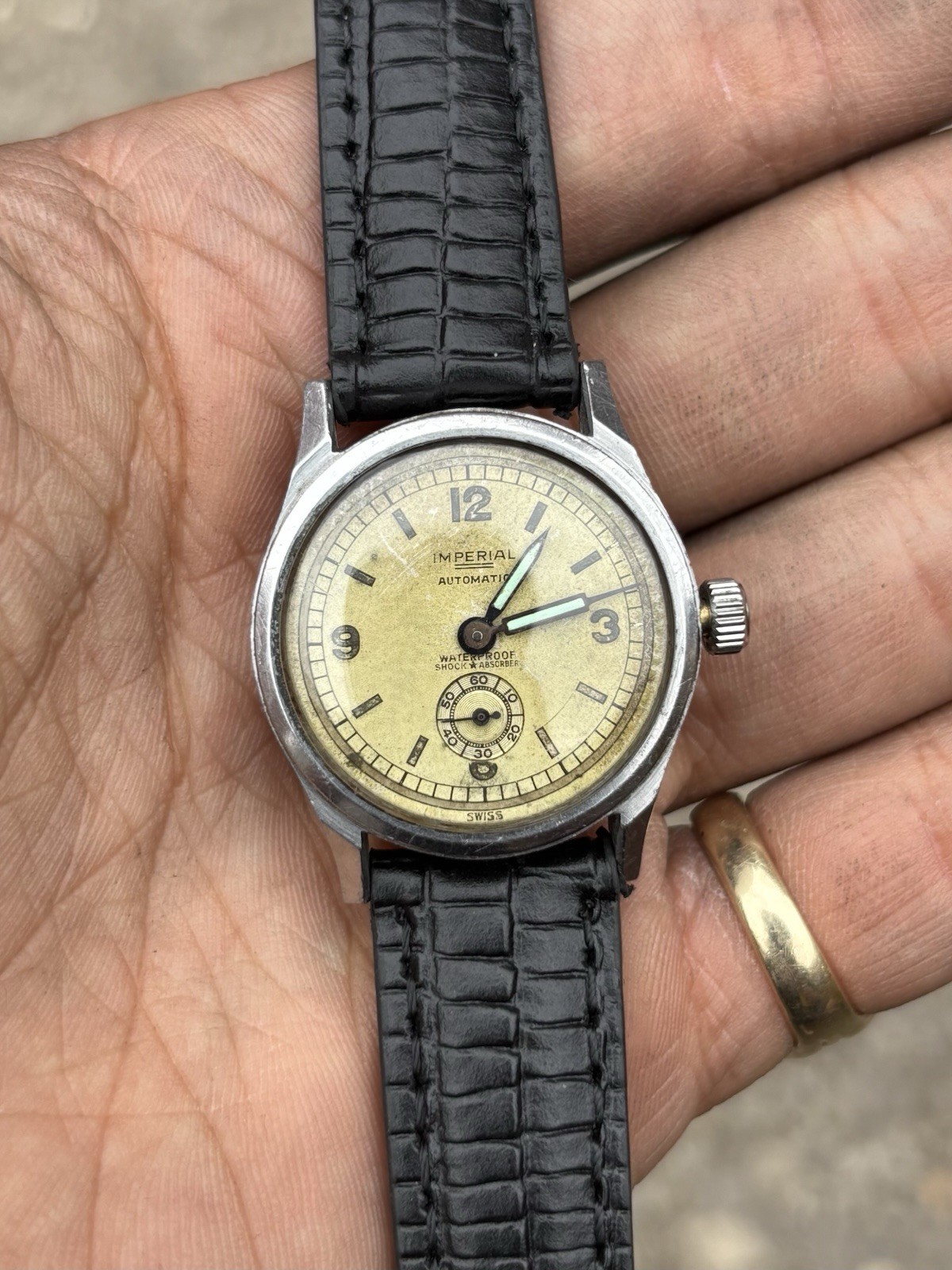 Vintage 1940s Imperial Automatic Bumper Wristwatch Swiss Made Model 146 Rare