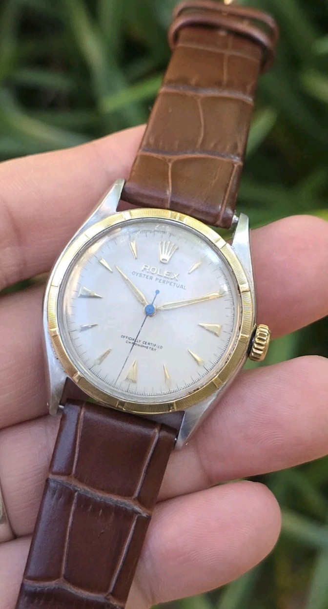 Vintage 1950’s Rolex Oyster Perpetual Ref 6085 Two Tone 34mm Men’s Watch