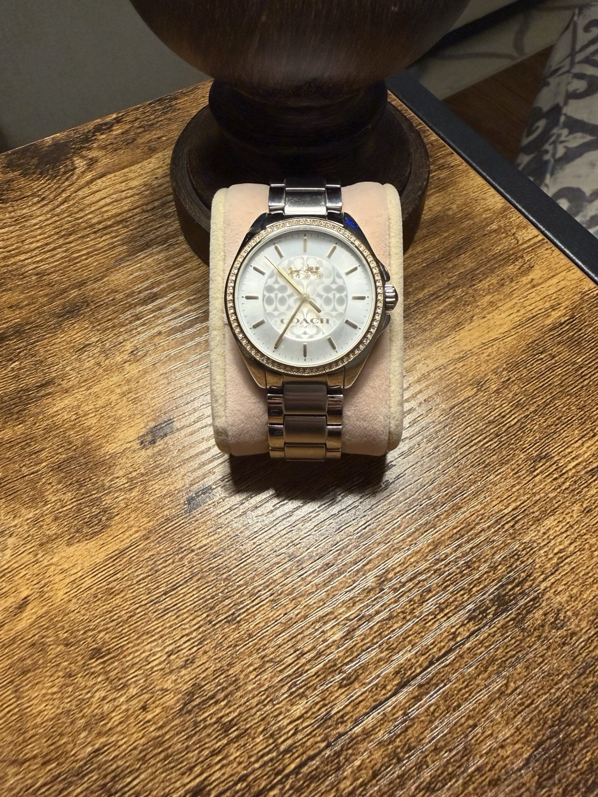 Coach Tristen Stainless Steel Women’s Watch Crystal Bezel Silver Dial