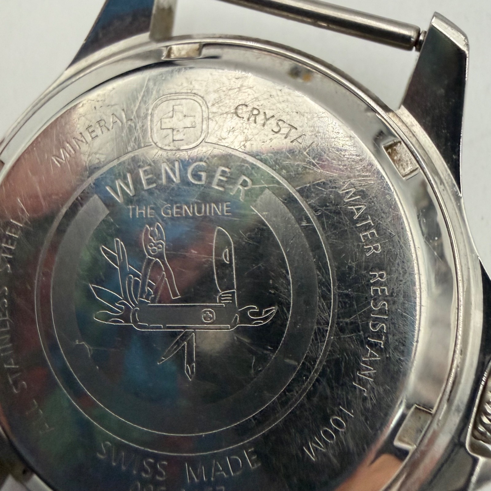 Vtg Wenger Swiss Army Style Field Watch 100M Quartz 095.0467 SwissMade For Parts