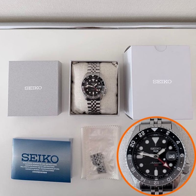 [N/Mint Box Papers Links] Seiko 5 Sport GMT SBSC001 SSK001 Automatic Men’s Watch
