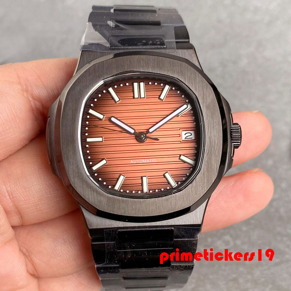 Tandorio 40mm Black Pvd Square NH35A Date Automatic Watch for Men Sapphire Lume