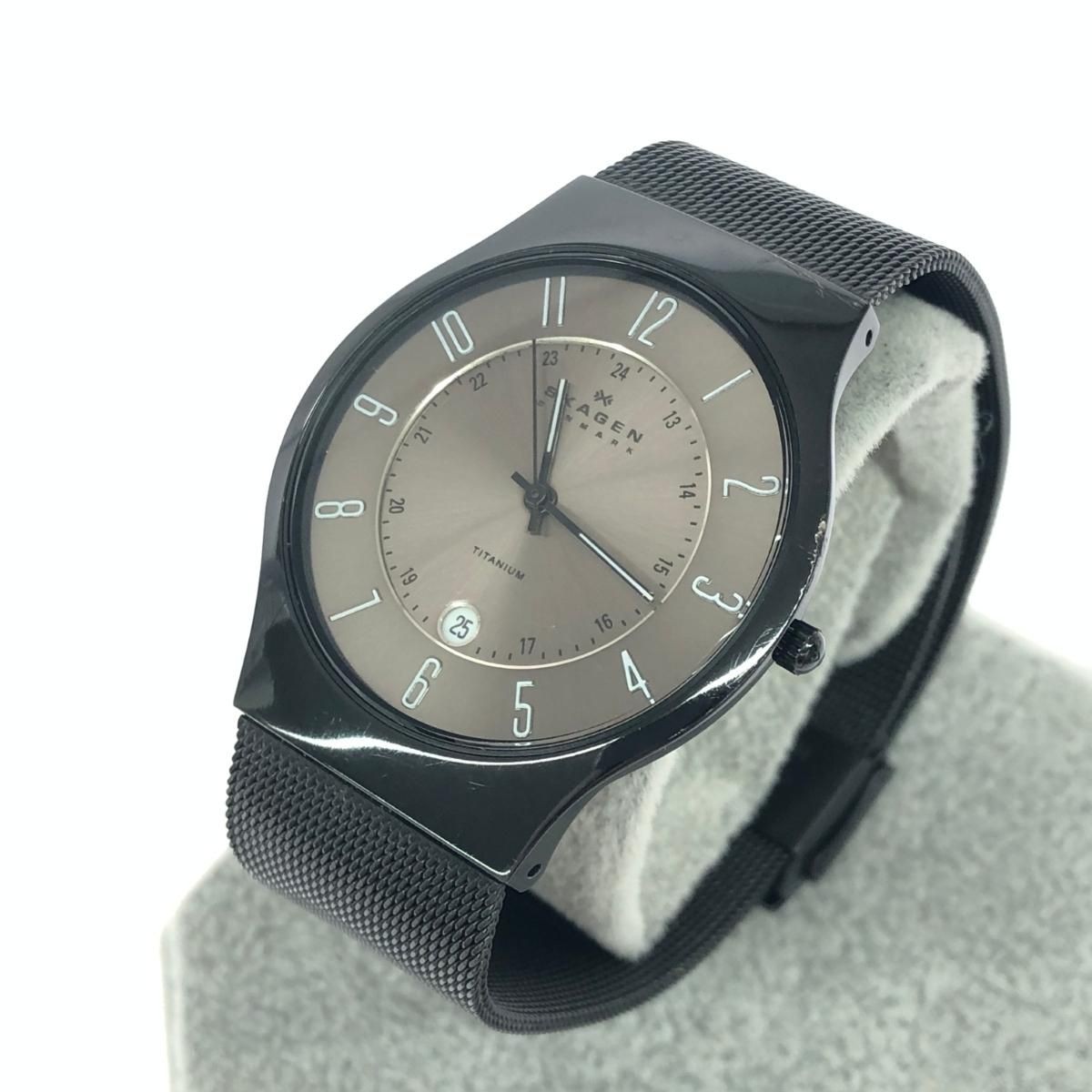 Skagen quartz wristwatch titanium gunmetal J233XLTMBM black ladies’ 240001208896