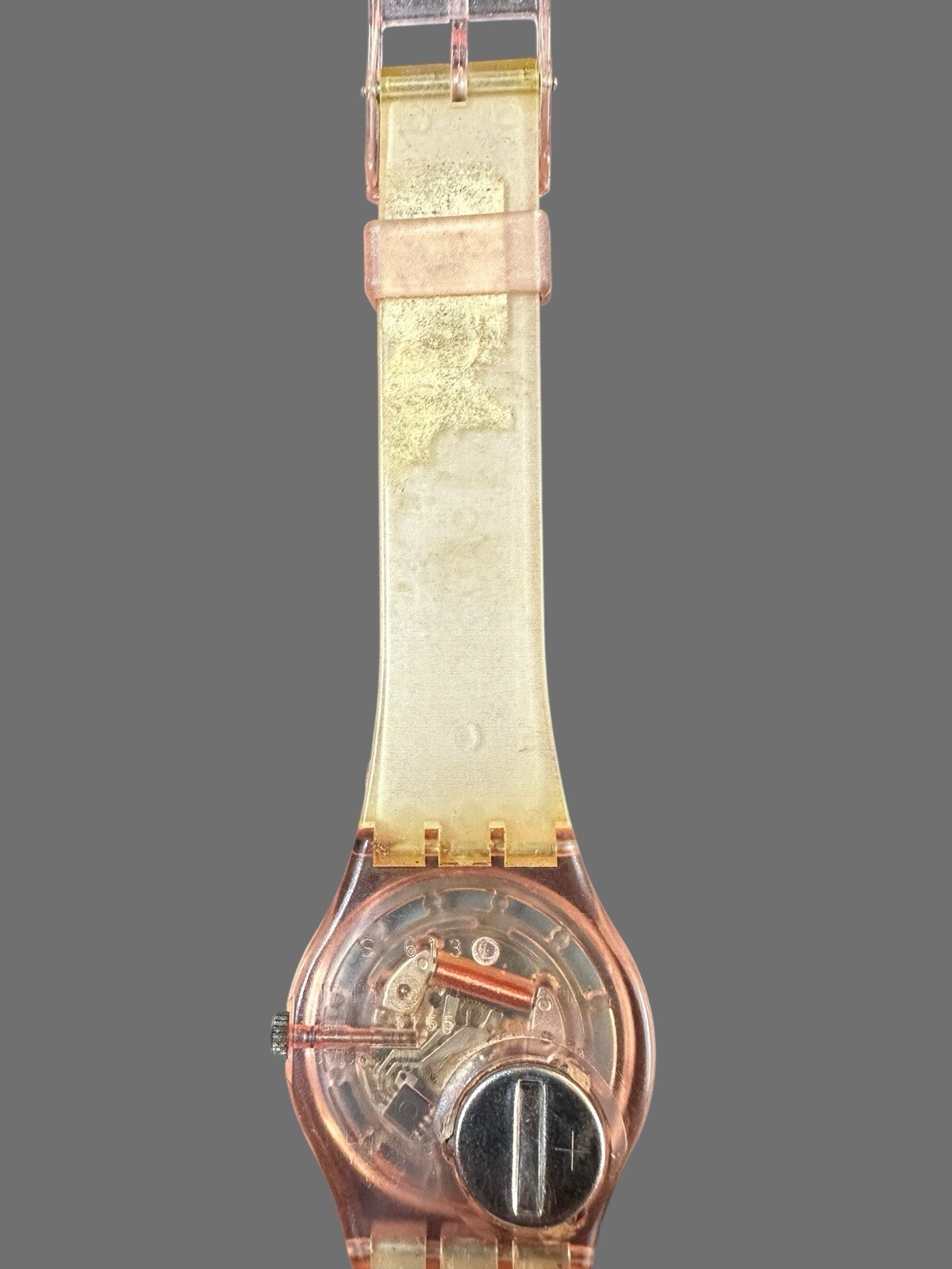 Swatch Watch AG 1994 Swiss Lady Classic White Dial Coral Pink Band New Battery