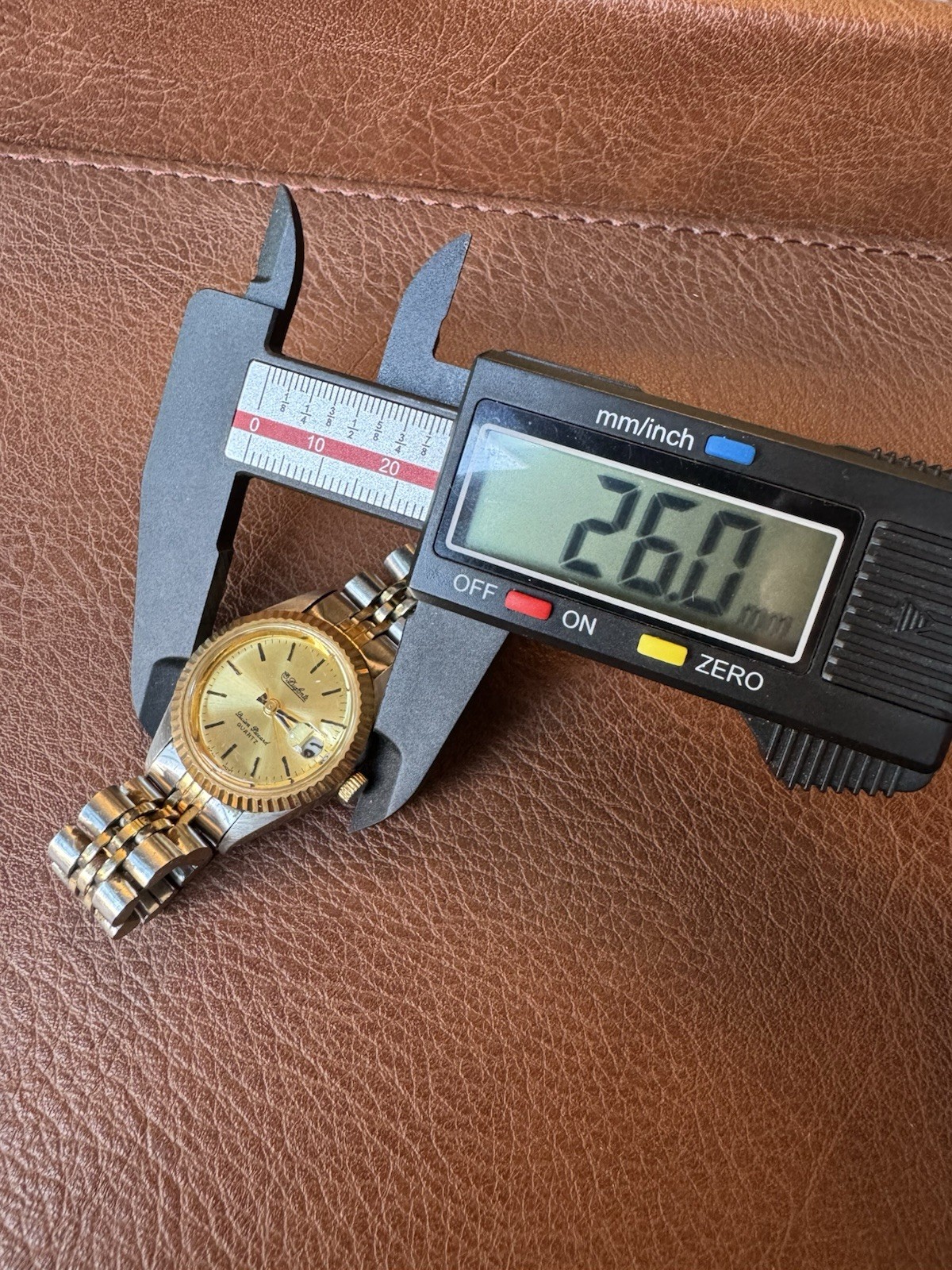 Vintage Lucien Piccard DUFONTE Two-Tone Quartz Watch w/ Date Window