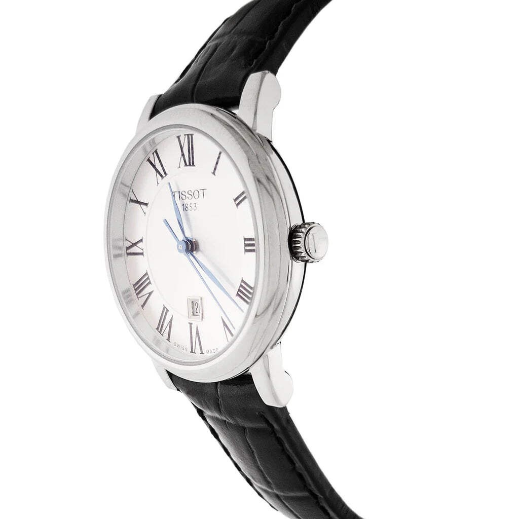 Tissot Carson Lady Silver Dial Black Leather Women – T122.210.16.033.00