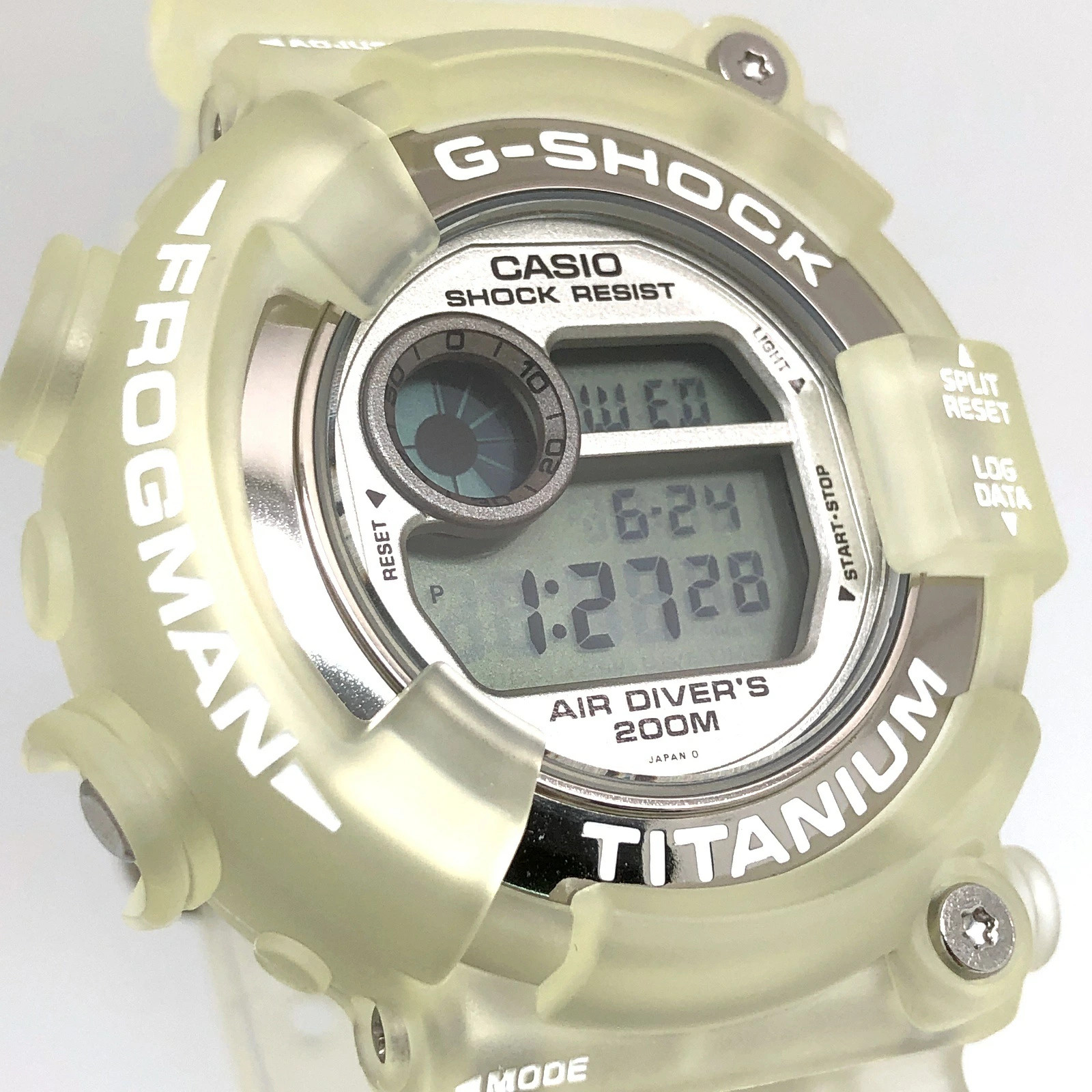 G-Shock DW-8201WC-7T Frogman Skeleton Titanium Watch White From Japan