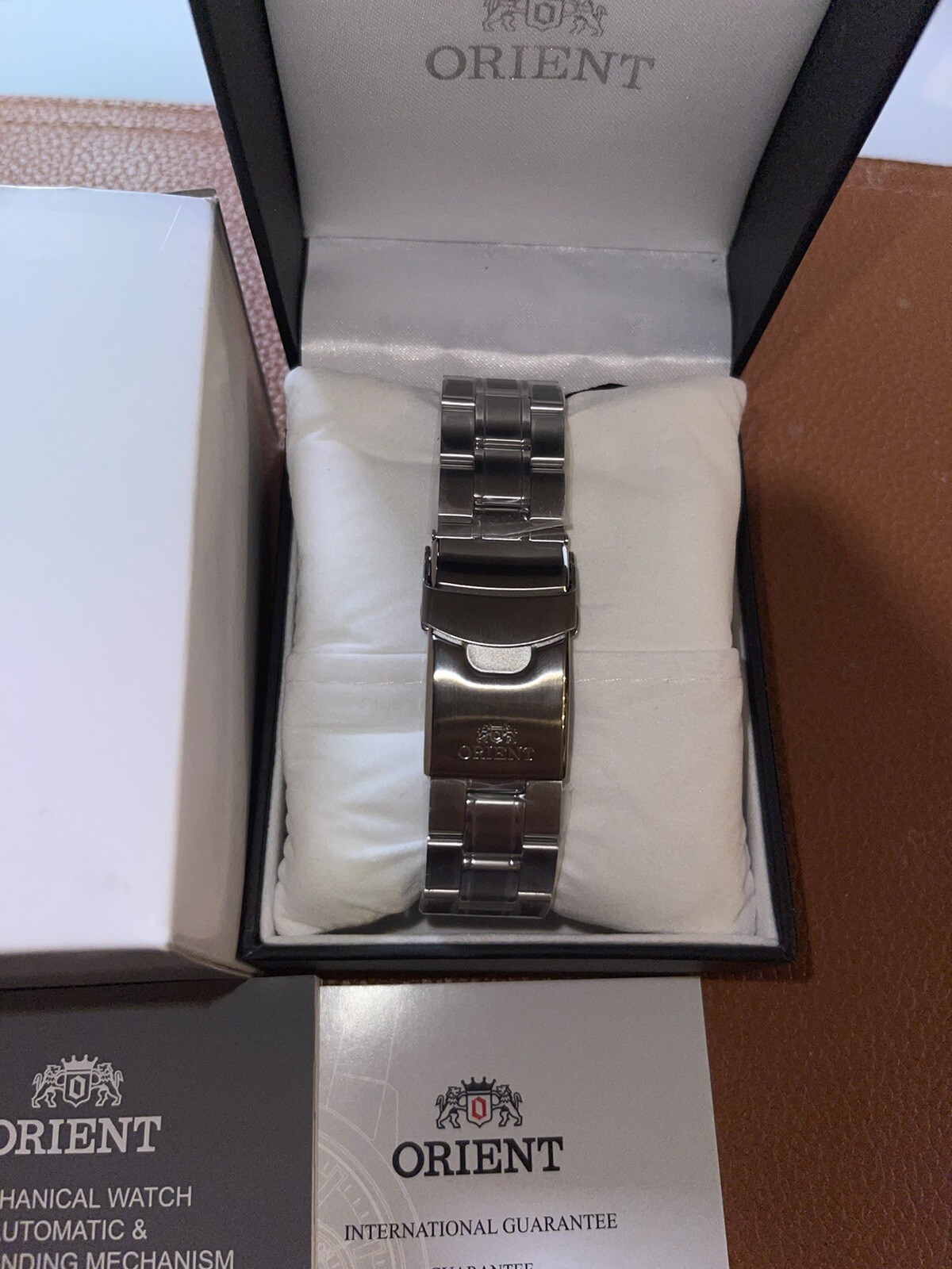 Orient Ray Raven II 41.5mm Orange Sapphire Crystal Case with Stainless Steel…