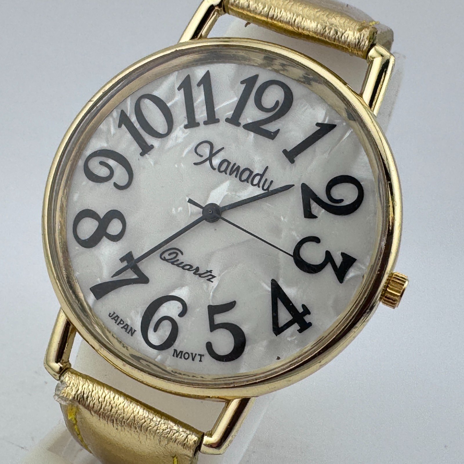 VTG Xanadu Japan Quartz Watch Unisex 42mm Gold Tone MOP Easy Read New Battery